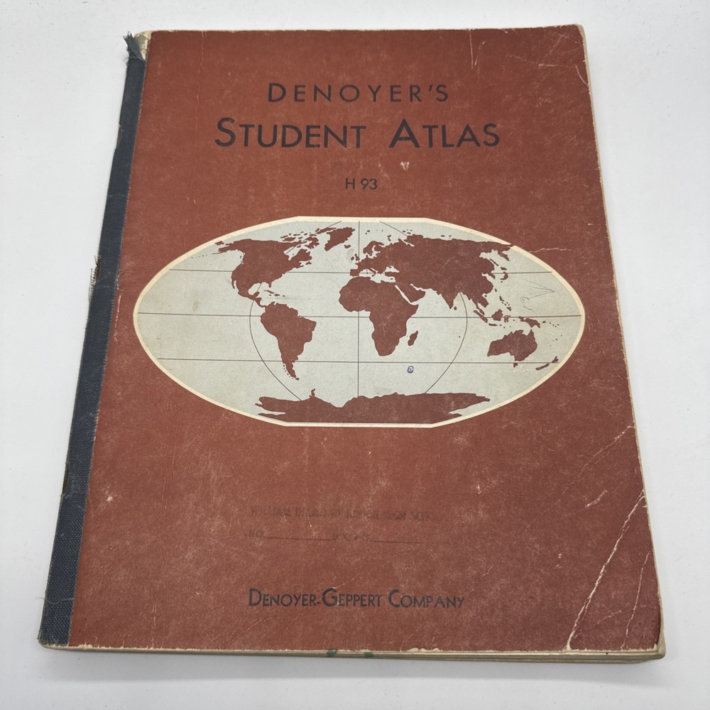 Denoyer's Student Atlas H93 1950 Edition